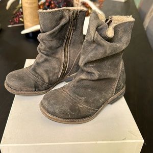 All Saints Spitalfields kids collapsed shearling boots size 7 toddlers. Leather.